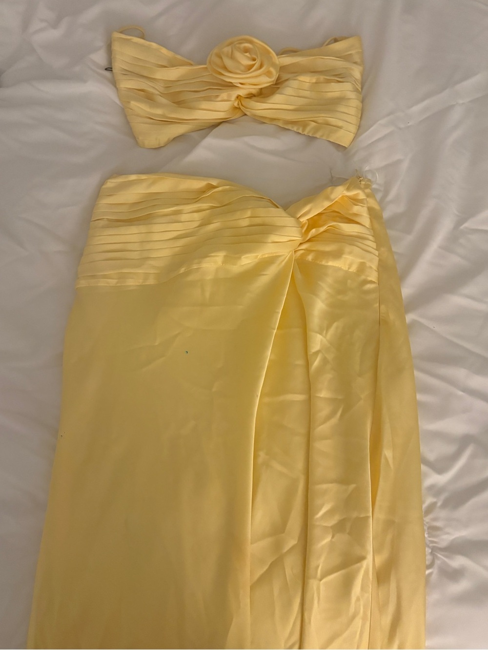 Yellow Two-Piece Strapless Set